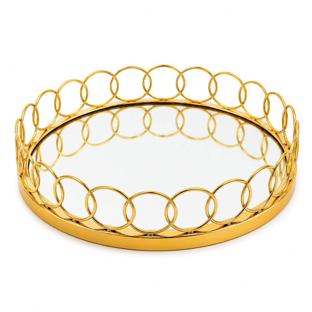 Maverics Premium Golden Ring Tray for Engagement, Wedding & Ring Ceremony | Decorative Ring Platter for Special Occasions