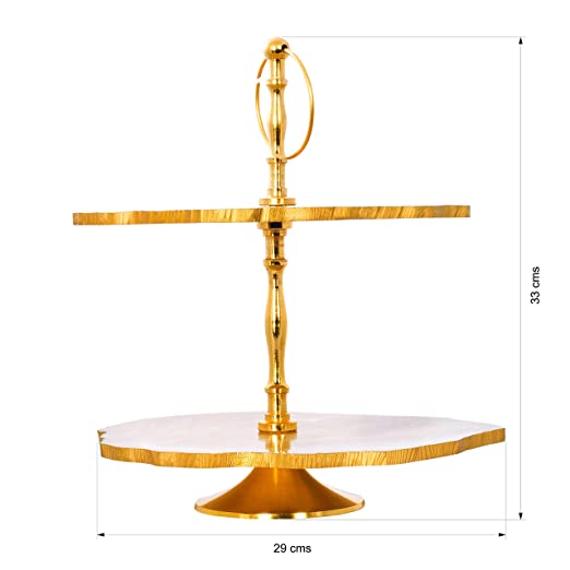 Maverics 2 Tier Cake Stand - Double Decker Cake Stand for Anniversary & Birthday Party Cakes Desserts Plate | Buffet Server Stands for Wedding | Cupcake Stand
