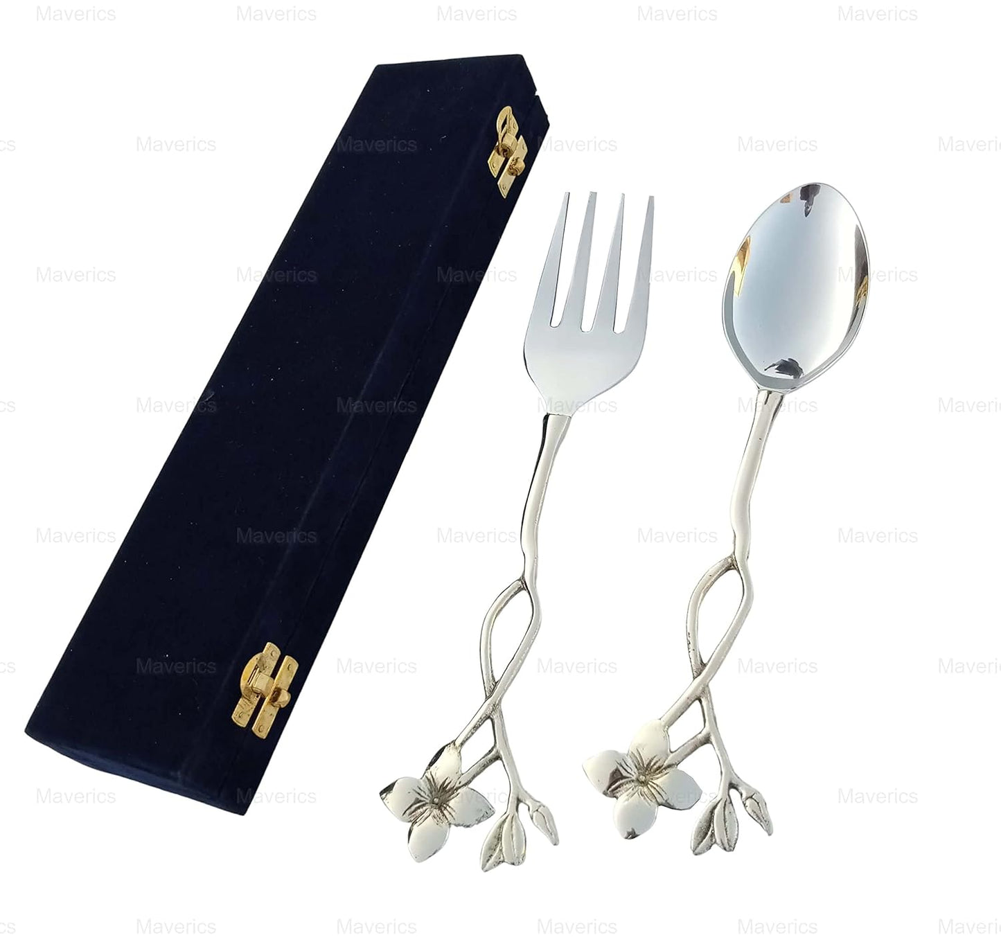 Maverics Stainless Steel Serving Spoon & Fork Set of 2 | Premium Cutlery for Dining & Serving
