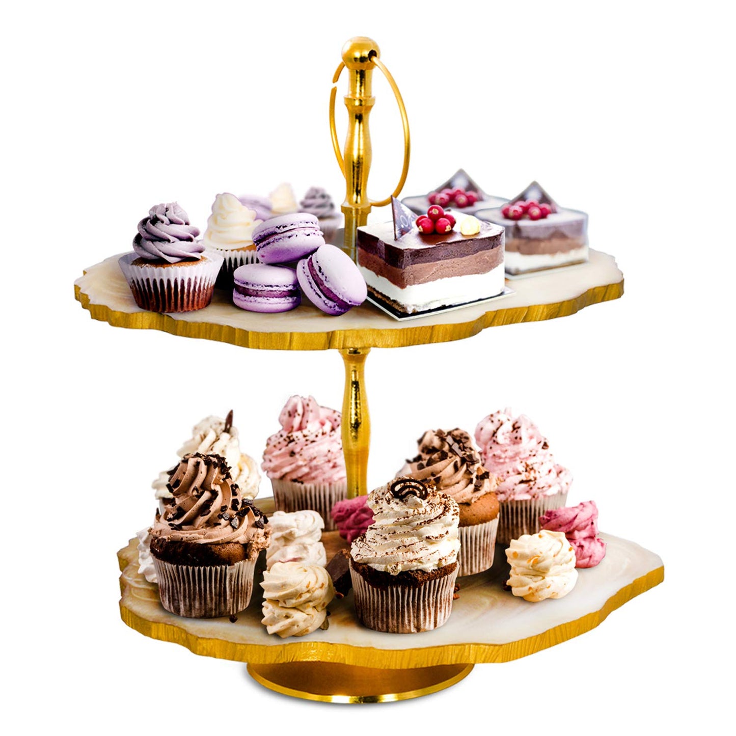 Maverics 2 Tier Cake Stand - Double Decker Cake Stand for Anniversary & Birthday Party Cakes Desserts Plate | Buffet Server Stands for Wedding | Cupcake Stand