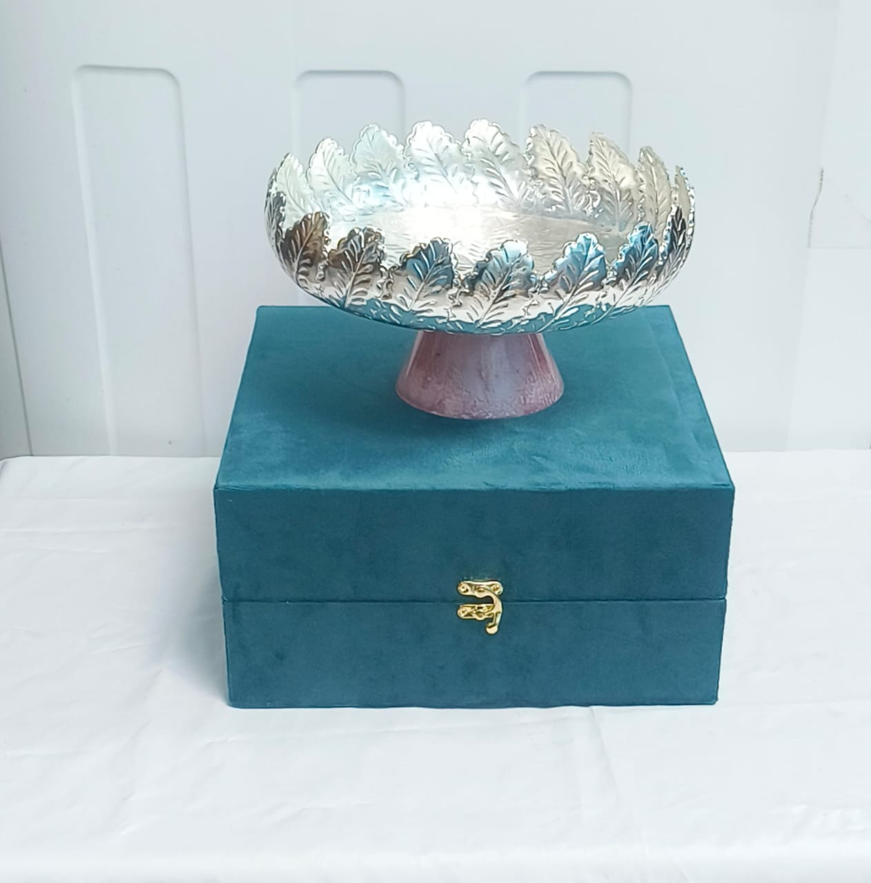 Classic Silver Urli Gift Set with Premium Velvet Packaging.