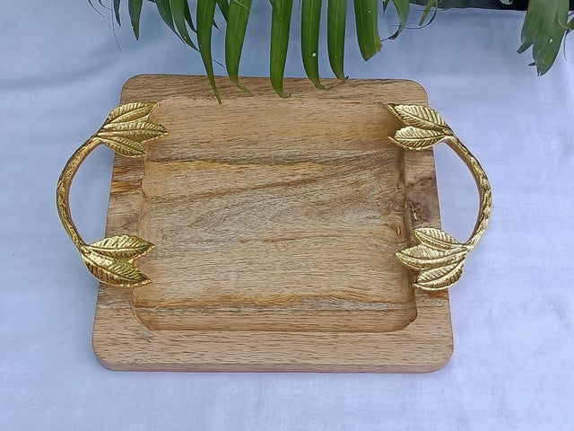 Minimalist Wooden Square Tray – 10x10" Borderless Design for Serving & Decor