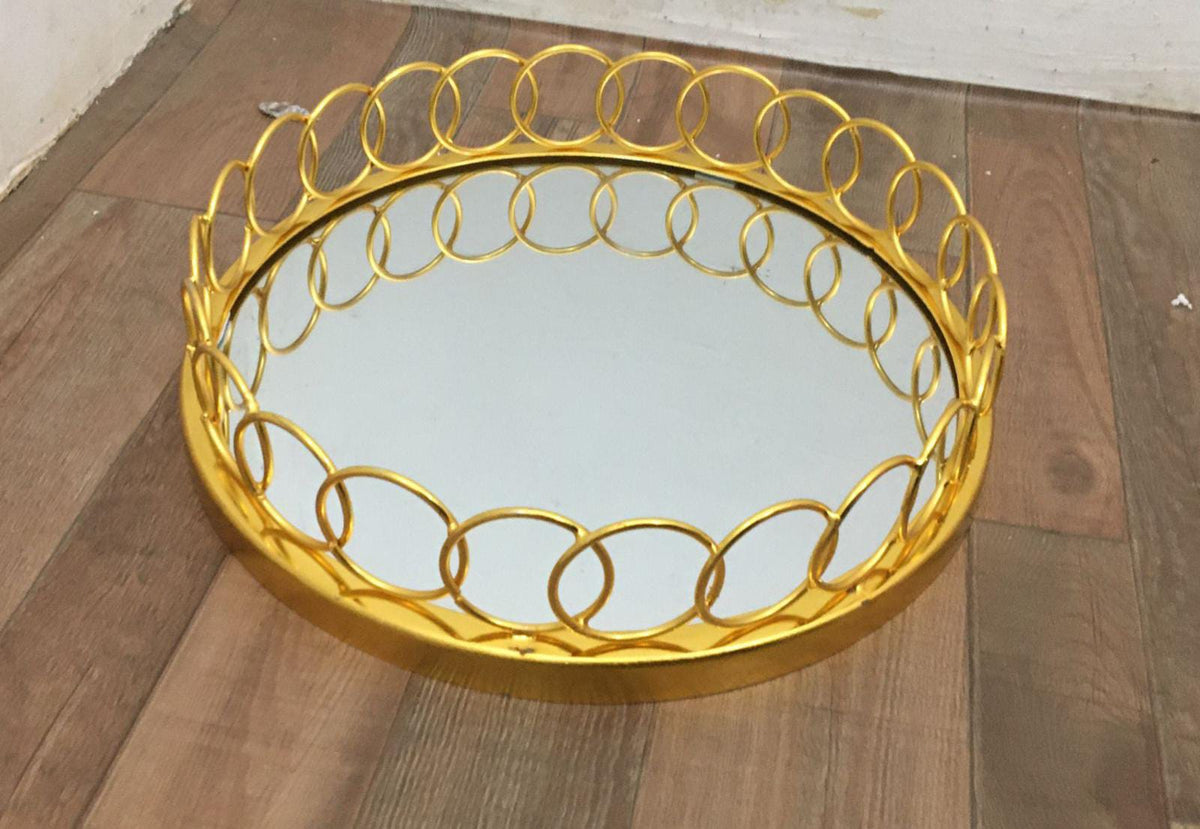 Charming Gold Color Ring Tray – Perfect for Wedding Ring Exchange