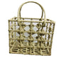 Maverics Handmade Jute Tray for Gift Hamper | Decorative Wedding Dress Serving Platter | Big Square With Handle Rope Storage Basket | Organize Home Living Room Centre Dining Table Brown 14*14*14 Inch