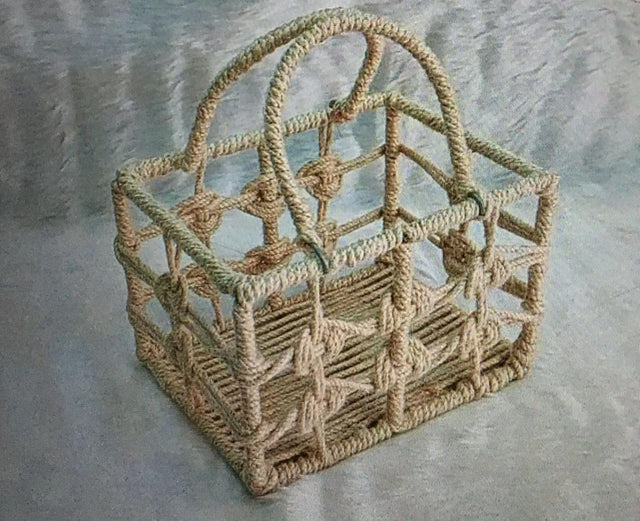 Maverics Handmade Jute Tray for Gift Hamper | Decorative Wedding Dress Serving Platter | Square Design Rope Storage Basket | Organize Home Living Room & Centre Dining Table Brown 12.4*12.4*12.4 Inch