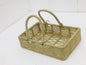 Maverics Handmade Jute Tray for Gift Hamper | Decorative Wedding Dress Serving Platter | Rectangle With Handle Rope Storage Basket | Organize Home Living Room & Centre Dining Table Brown 14*10*10 Inch