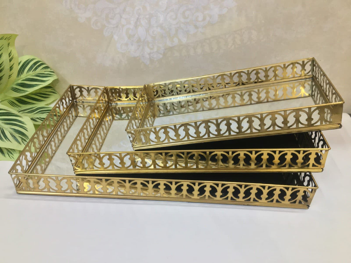 Elegant Essentials – 3-in-1 Rectangular Tray Set for Décor & Serving