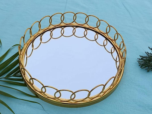 Elegant Golden Ring Tray for Engagement & Wedding Ceremonies